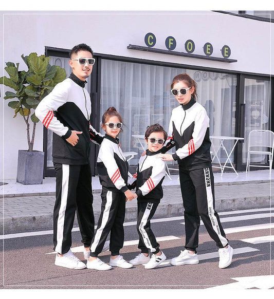 Parent-child Sportswear Mother-daughter Father-son Suit School Uniform - Mubimart