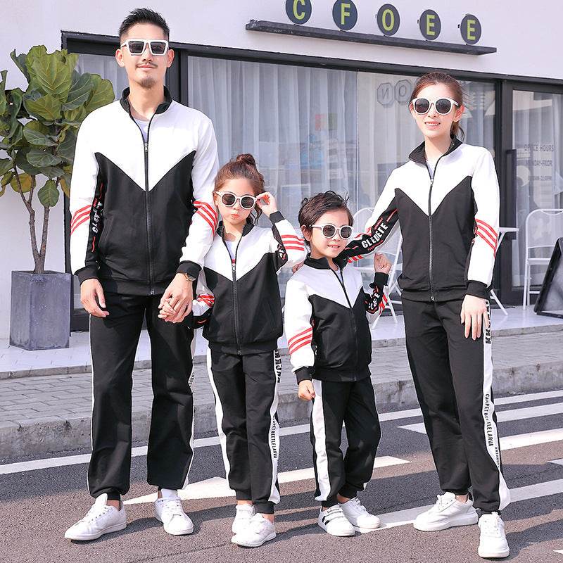 Parent-child Sportswear Mother-daughter Father-son Suit School Uniform - Mubimart