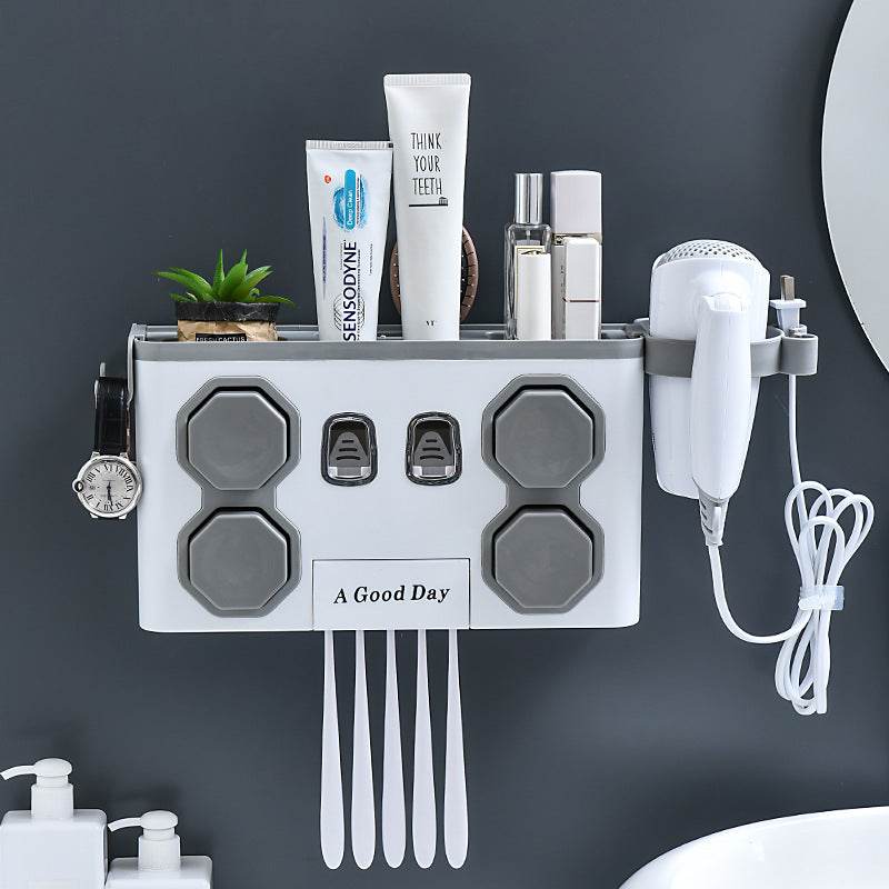 Paste Wall Mounted Toothbrush Holder - Mubimart