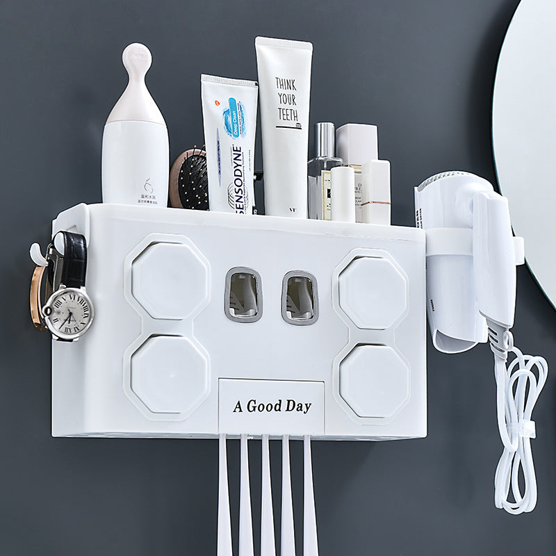 Paste Wall Mounted Toothbrush Holder - Mubimart -  