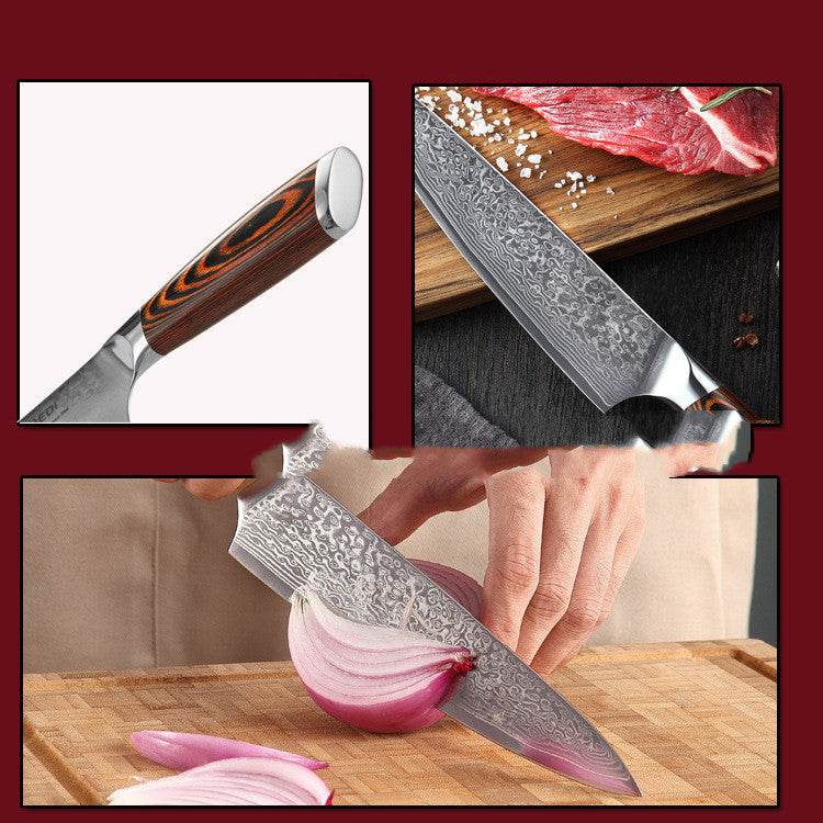 Pattern Steel Knife Damascus Knife Damascus Western Chef Sushi Knife - Mubimart