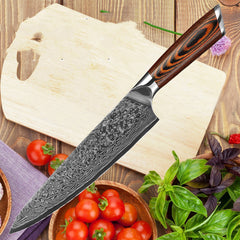 Pattern Steel Knife Damascus Knife Damascus Western Chef Sushi Knife - Mubimart - Knife 