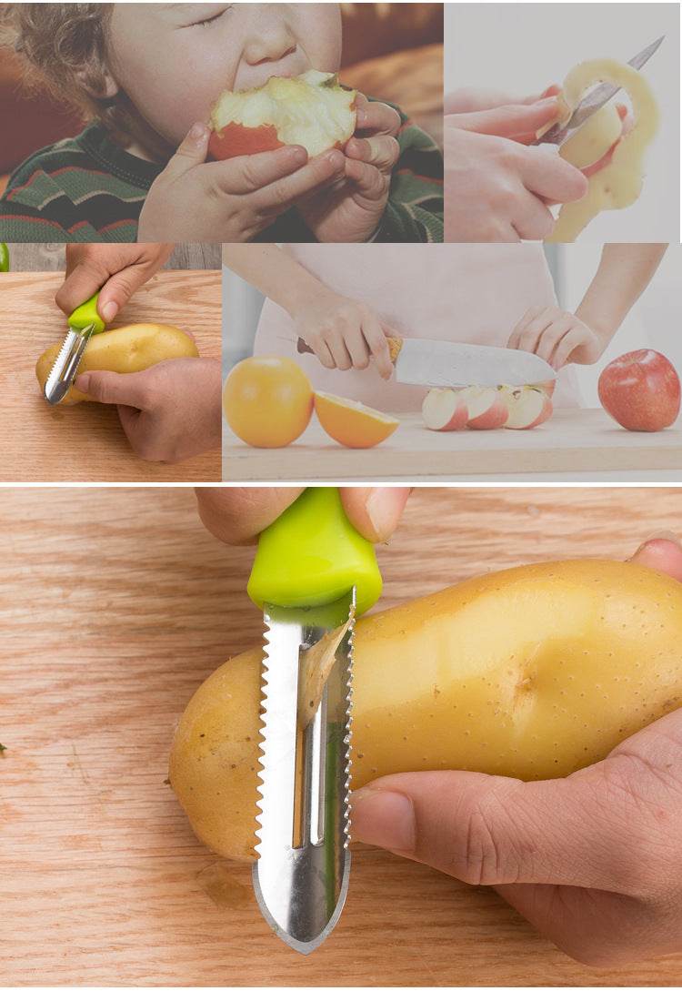 Peeler Dual-purpose Peeler Fruit Vegetable Potato Peeler Kitchenware Household Paring Knife Multi-purpose Stainless Steel Scales Scraper - Mubimart