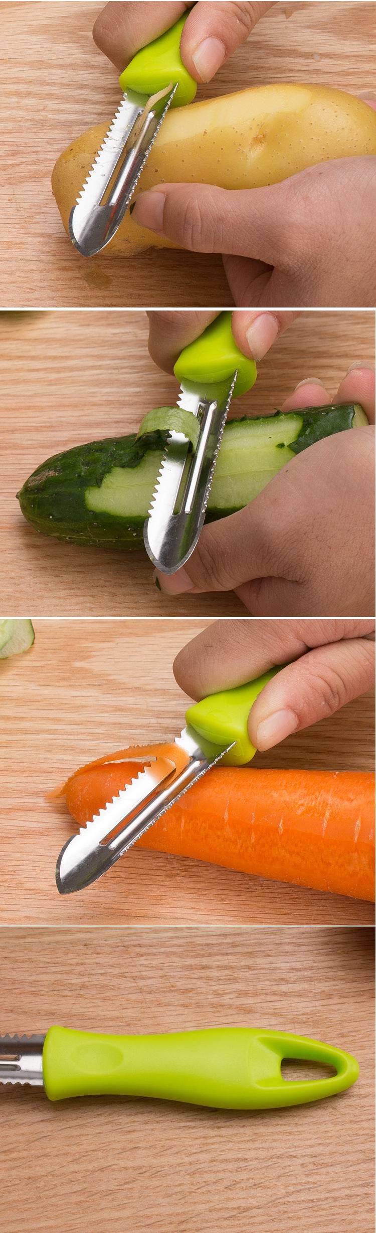 Peeler Dual-purpose Peeler Fruit Vegetable Potato Peeler Kitchenware Household Paring Knife Multi-purpose Stainless Steel Scales Scraper - Mubimart