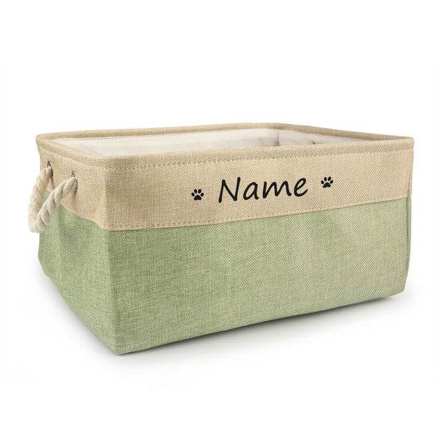 Personalized Dog Toy Basket Free Print Pet Storage Box Cat - Mubimart