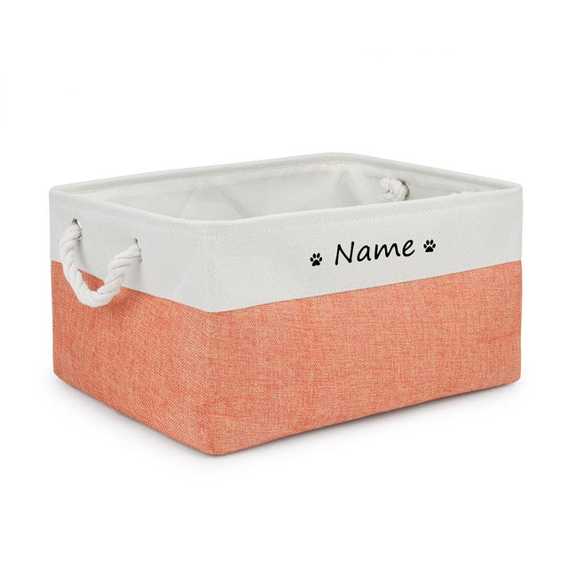 Personalized Dog Toy Basket Free Print Pet Storage Box Cat - Mubimart -  