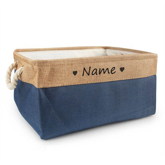 Personalized Dog Toy Basket Free Print Pet Storage Box Cat - Mubimart