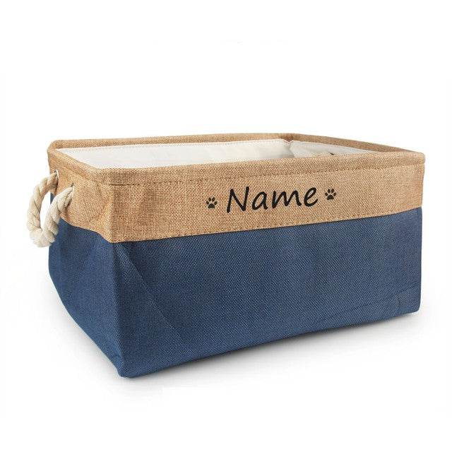 Personalized Dog Toy Basket Free Print Pet Storage Box Cat - Mubimart