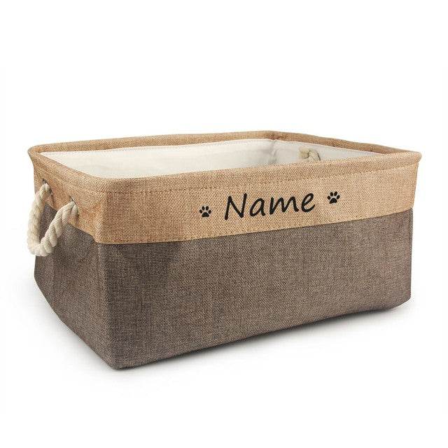 Personalized Dog Toy Basket Free Print Pet Storage Box Cat - Mubimart