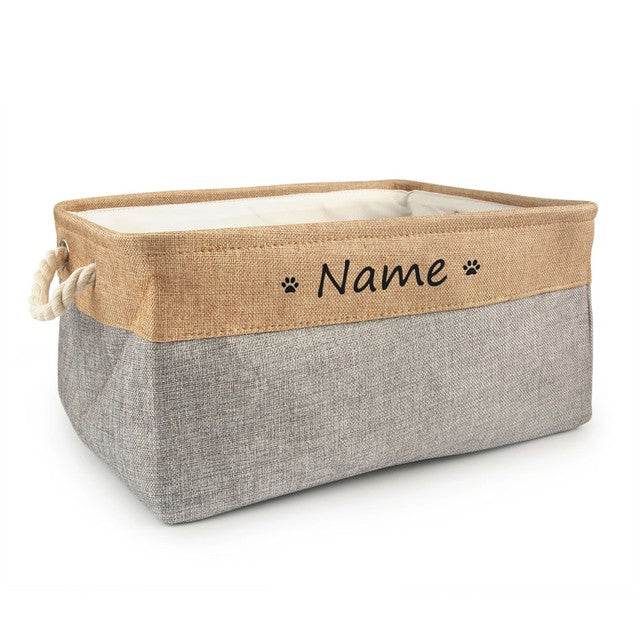 Personalized Dog Toy Basket Free Print Pet Storage Box Cat - Mubimart