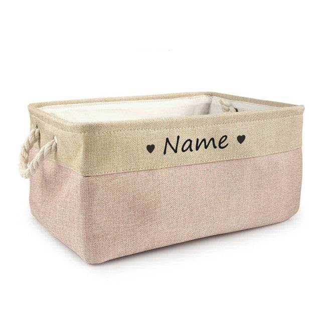 Personalized Dog Toy Basket Free Print Pet Storage Box Cat - Mubimart