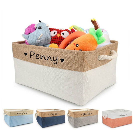 Personalized Dog Toy Basket Free Print Pet Storage Box Cat - Mubimart