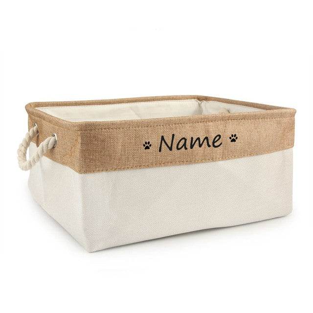 Personalized Dog Toy Basket Free Print Pet Storage Box Cat - Mubimart