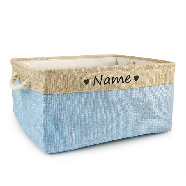 Personalized Dog Toy Basket Free Print Pet Storage Box Cat - Mubimart -  