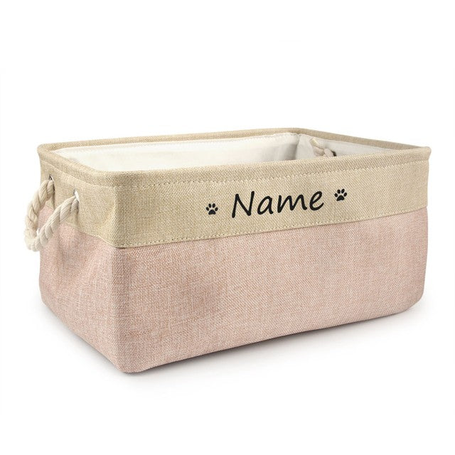 Personalized Dog Toy Basket Free Print Pet Storage Box Cat - Mubimart -  