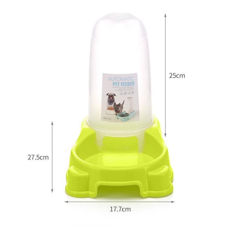 Pet Automatic Food Water Dispenser Puppy Kitten Feeder Bowl Dog Drinker Feeding Dish - Mubimart