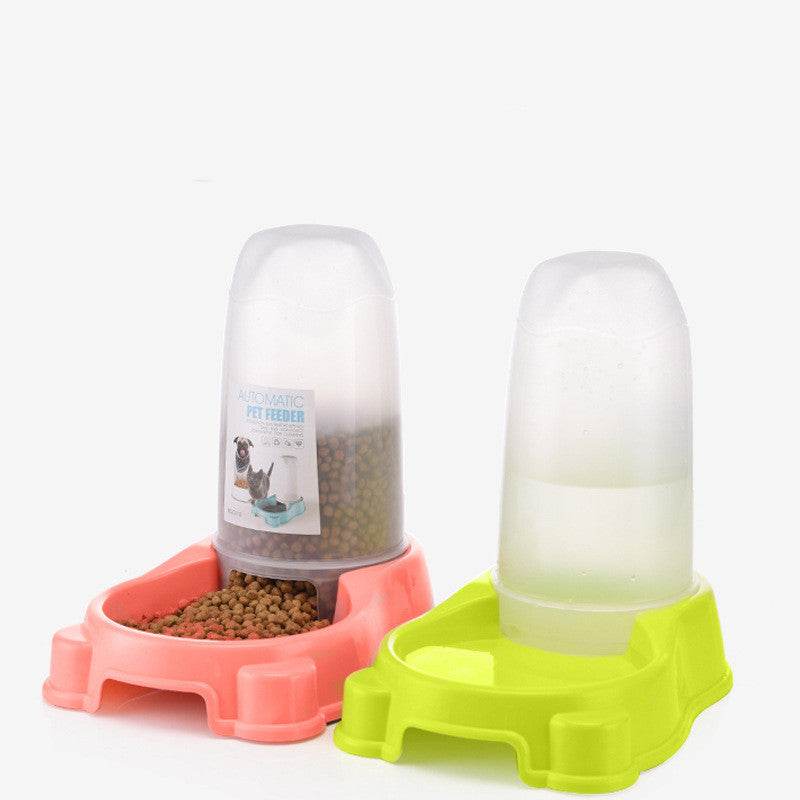 Pet Automatic Food Water Dispenser Puppy Kitten Feeder Bowl Dog Drinker Feeding Dish - Mubimart