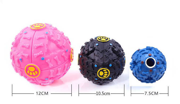 Pet Dog Treat Trainning Chew Sound Food Dispenser Toy Squeaky Giggle Ball - Mubimart