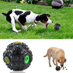 Pet Dog Treat Trainning Chew Sound Food Dispenser Toy Squeaky Giggle Ball - Mubimart - Dog Toys 