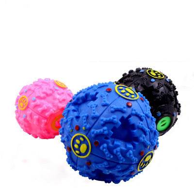 Pet Dog Treat Trainning Chew Sound Food Dispenser Toy Squeaky Giggle Ball - Mubimart