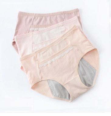 Physiological Pants Girls Ladies breathable antibacterial leak-proof of waist large size menstrual period warm triangle cotton underwear women - Mubimart - Period underwear 