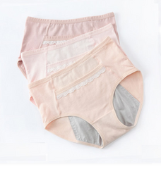 Physiological Pants Girls Ladies breathable antibacterial leak-proof of waist large size menstrual period warm triangle cotton underwear women - Mubimart - Period underwear 