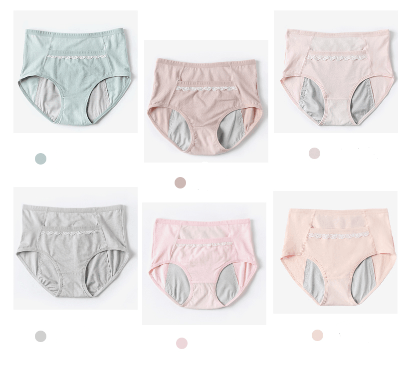 Physiological Pants Girls Ladies breathable antibacterial leak-proof of waist large size menstrual period warm triangle cotton underwear women - Mubimart
