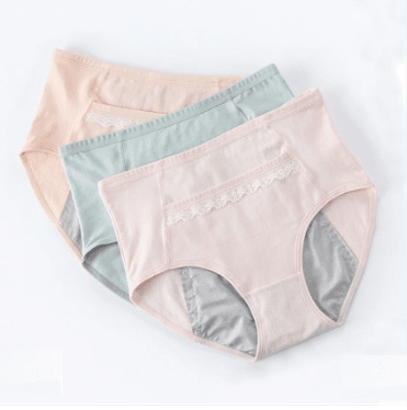Physiological Pants Girls Ladies breathable antibacterial leak-proof of waist large size menstrual period warm triangle cotton underwear women - Mubimart