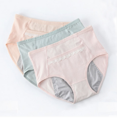 Physiological Pants Girls Ladies breathable antibacterial leak-proof of waist large size menstrual period warm triangle cotton underwear women - Mubimart -  