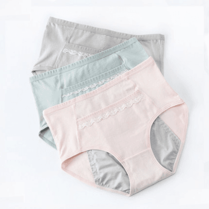 Physiological Pants Girls Ladies breathable antibacterial leak-proof of waist large size menstrual period warm triangle cotton underwear women - Mubimart