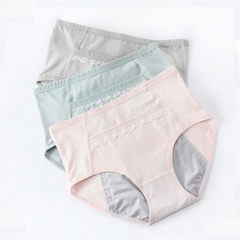 Physiological Pants Girls Ladies breathable antibacterial leak-proof of waist large size menstrual period warm triangle cotton underwear women - Mubimart -  