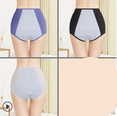 Physiological Underwear Female Leak-proof Plus Velvet Warm Cotton High Waist Abdomen Menstrual Period Big Aunt Health Pants - Mubimart