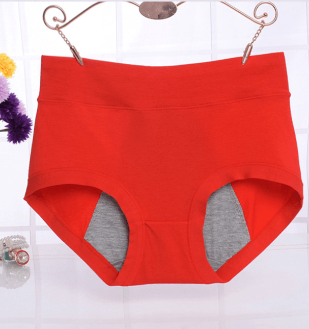 Physiological underwear women's cotton menstrual period leak-proof high waist briefs - Mubimart