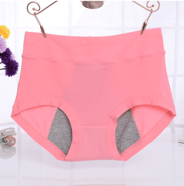 Physiological underwear women's cotton menstrual period leak-proof high waist briefs - Mubimart