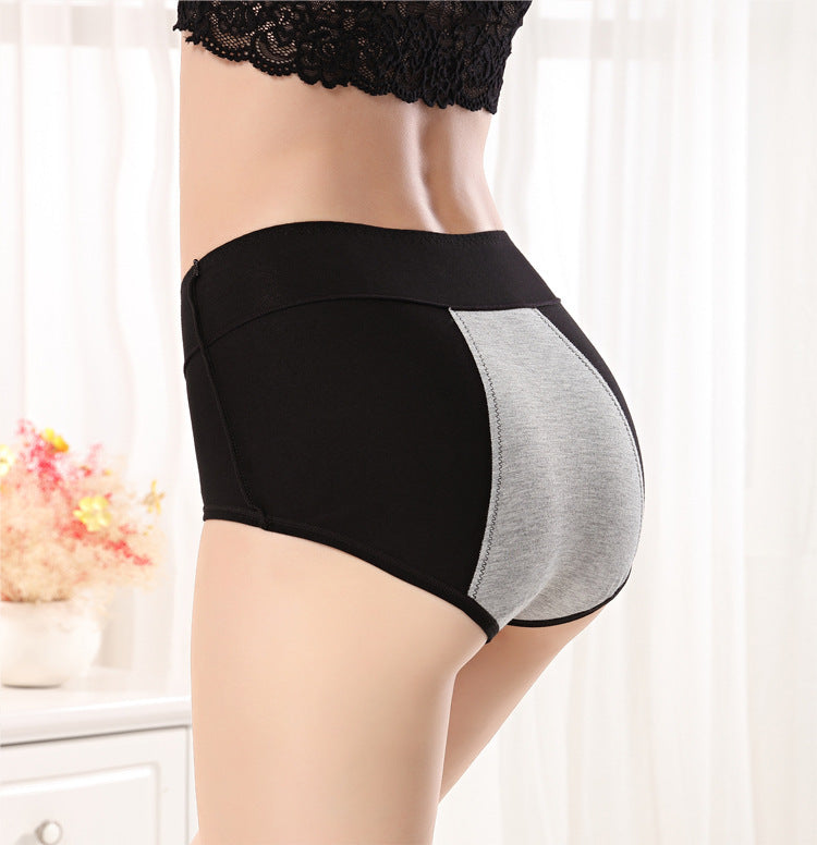 Physiological underwear women's cotton menstrual period leak-proof high waist briefs - Mubimart -  