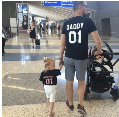 Pink word parent-child family outfit - Mubimart