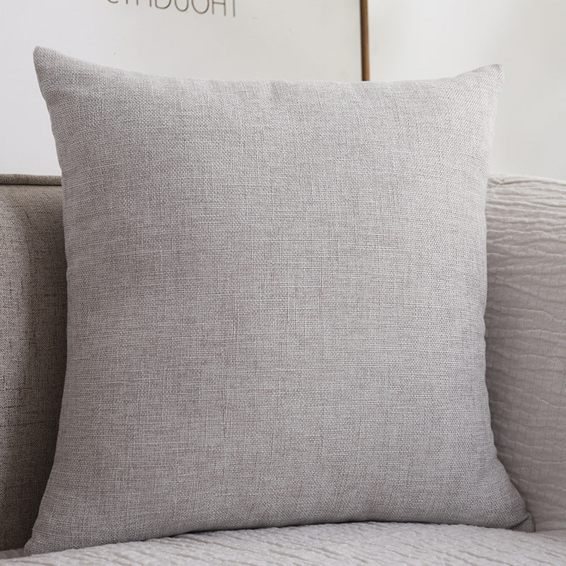 Plain Cotton Linen Sofa Cushion Thickened Square Pillow - Mubimart -  