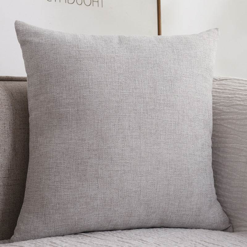 Plain Cotton Linen Sofa Cushion Thickened Square Pillow - Mubimart