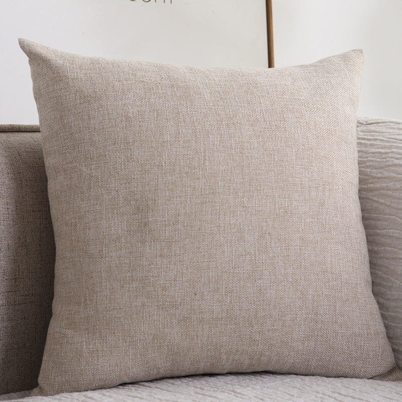 Plain Cotton Linen Sofa Cushion Thickened Square Pillow - Mubimart -  