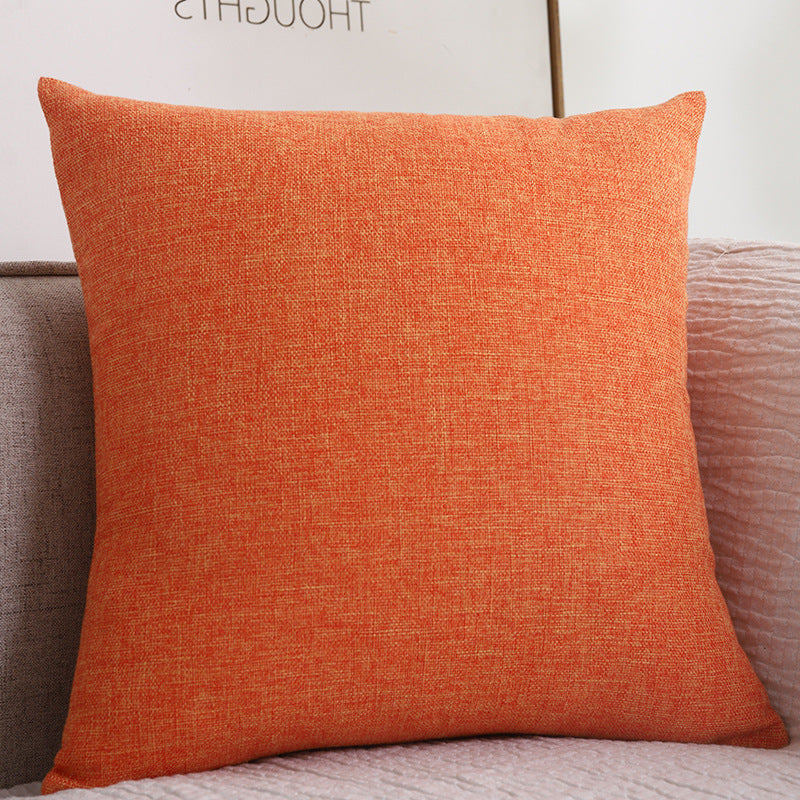 Plain Cotton Linen Sofa Cushion Thickened Square Pillow - Mubimart -  