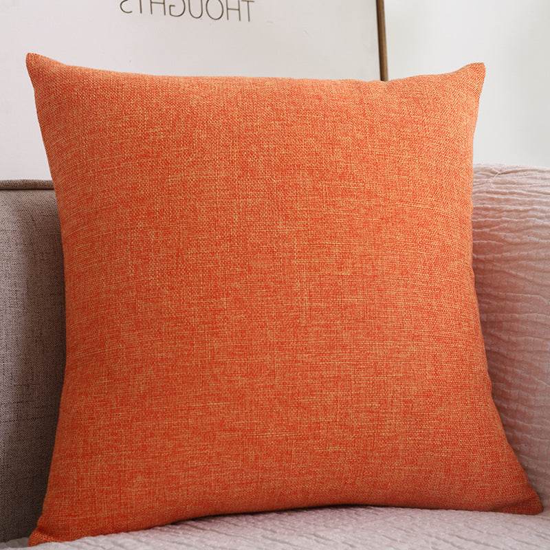 Plain Cotton Linen Sofa Cushion Thickened Square Pillow - Mubimart