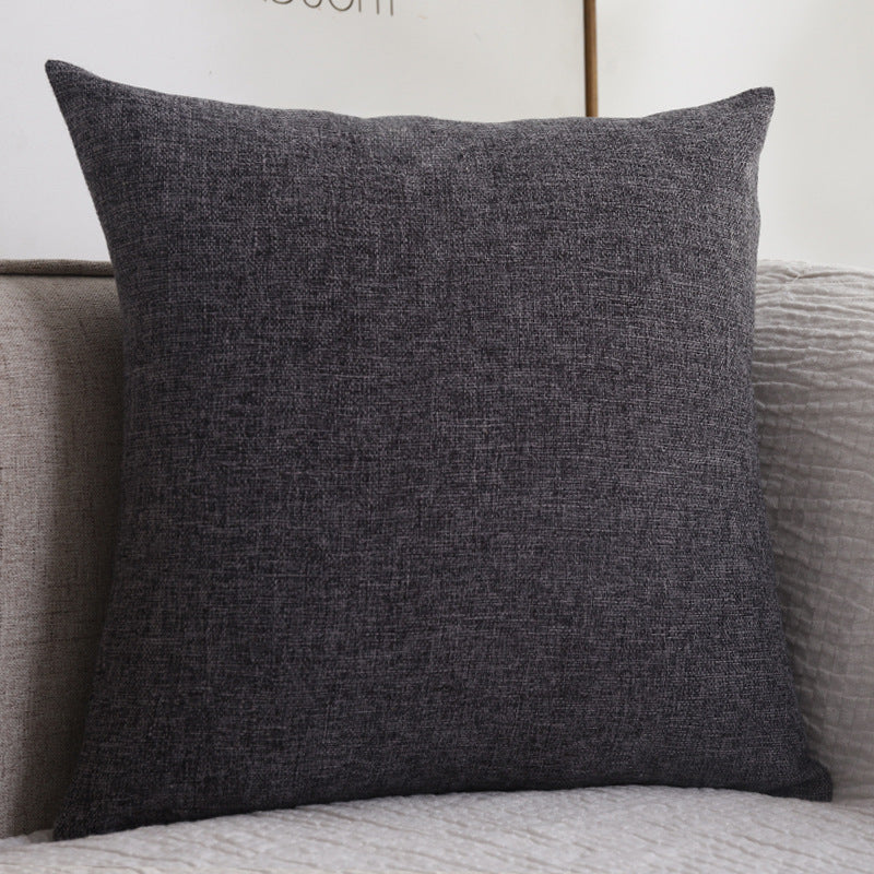 Plain Cotton Linen Sofa Cushion Thickened Square Pillow - Mubimart -  