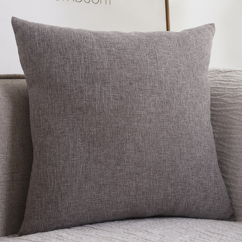 Plain Cotton Linen Sofa Cushion Thickened Square Pillow - Mubimart -  