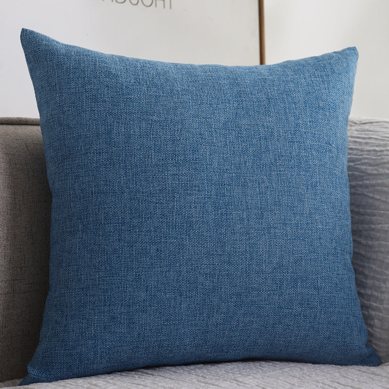 Plain Cotton Linen Sofa Cushion Thickened Square Pillow - Mubimart -  