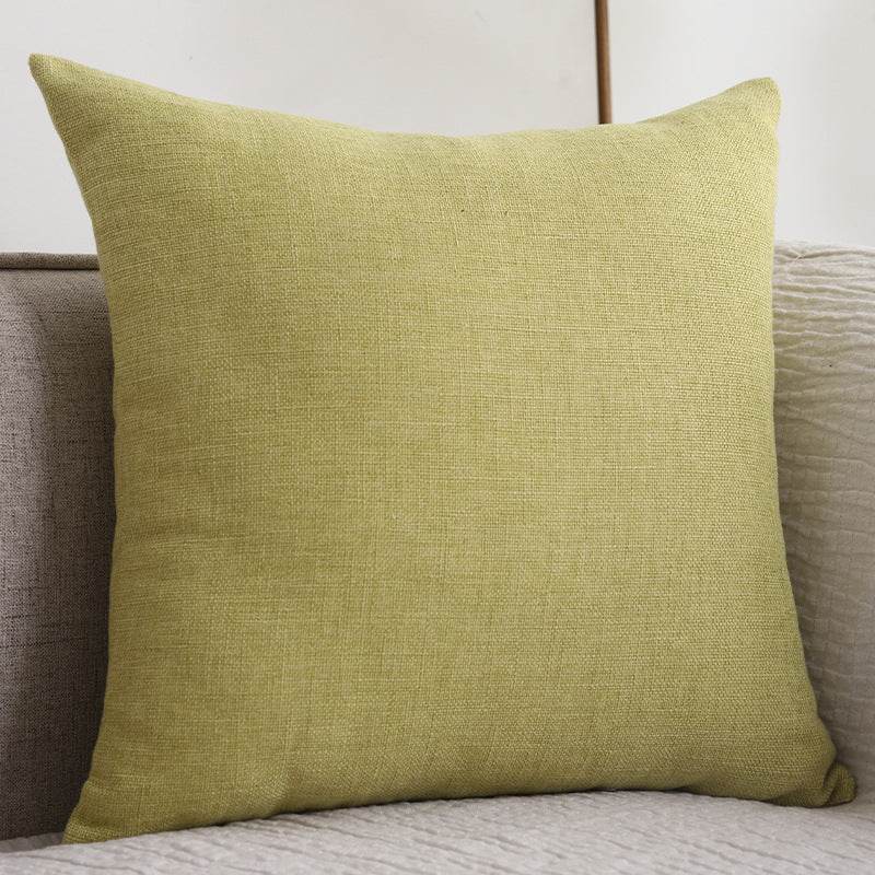 Plain Cotton Linen Sofa Cushion Thickened Square Pillow - Mubimart