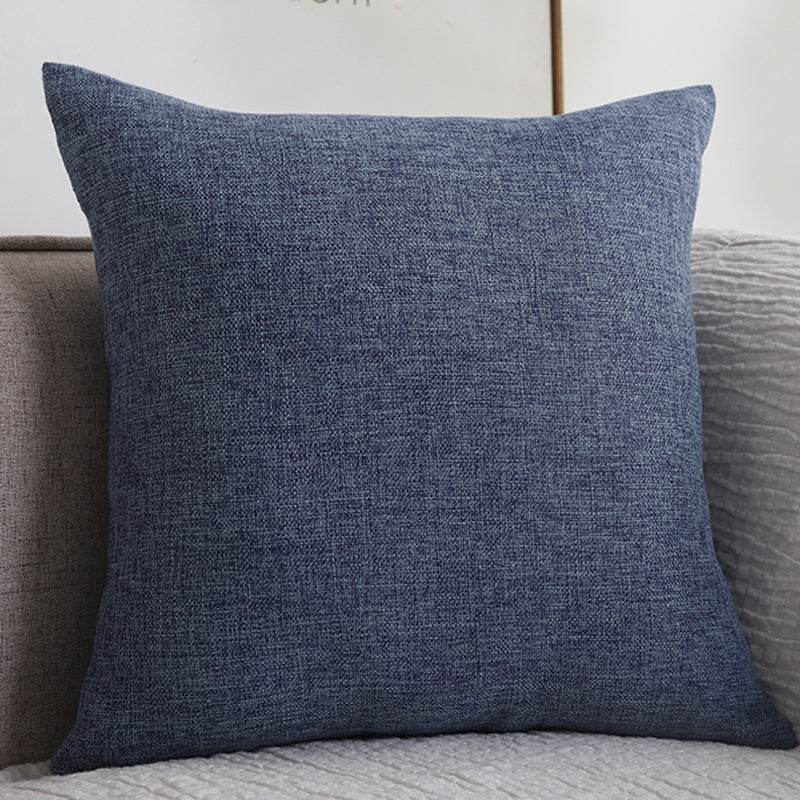 Plain Cotton Linen Sofa Cushion Thickened Square Pillow - Mubimart