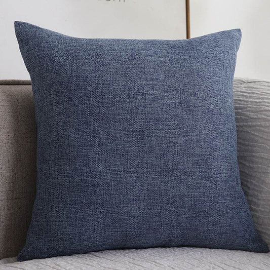 Plain Cotton Linen Sofa Cushion Thickened Square Pillow - Mubimart