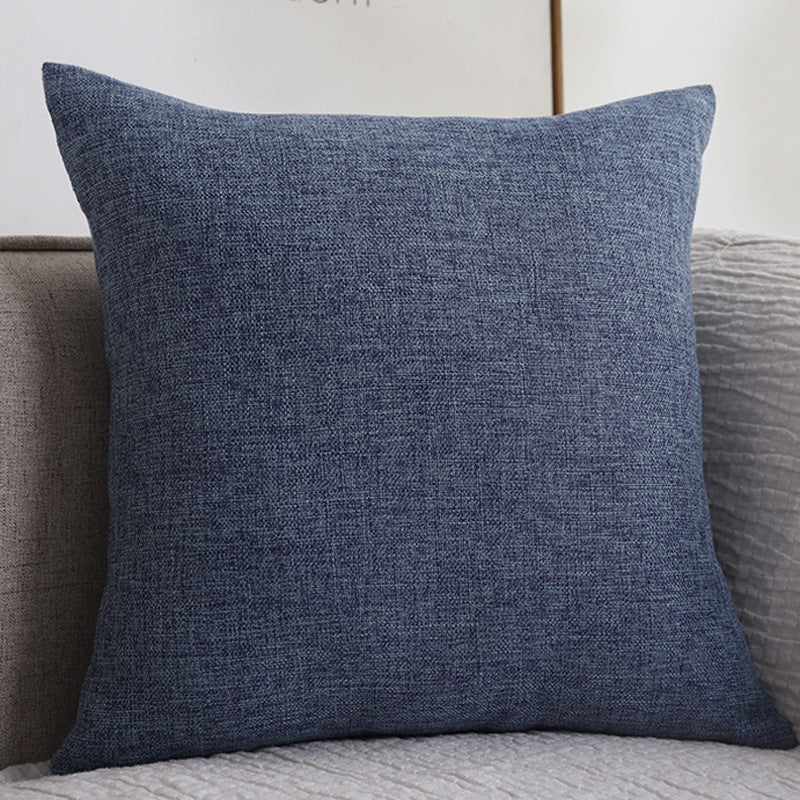 Plain Cotton Linen Sofa Cushion Thickened Square Pillow - Mubimart -  