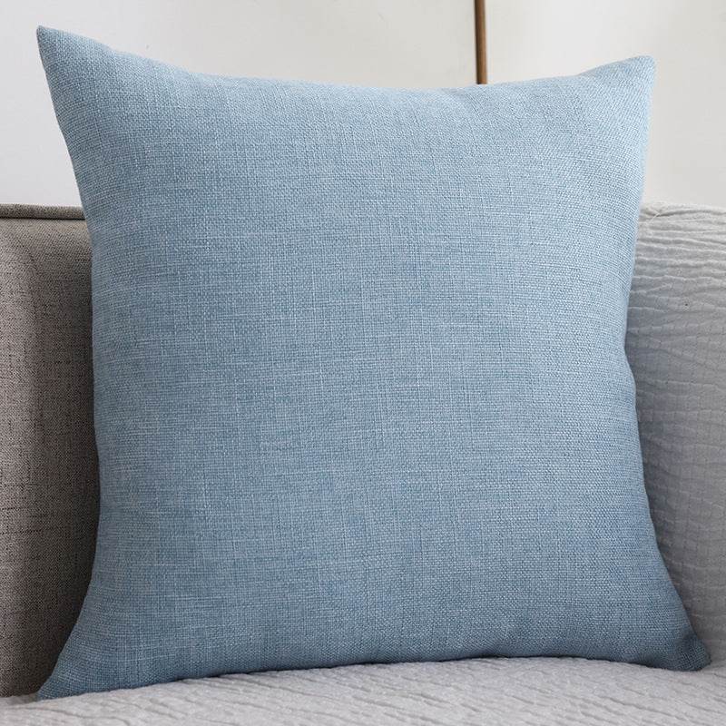 Plain Cotton Linen Sofa Cushion Thickened Square Pillow - Mubimart