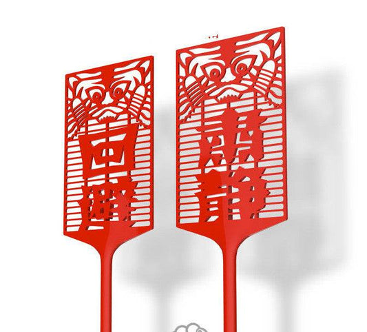 Plastic Creative Funny Long Handle Fly Swatter - Mubimart